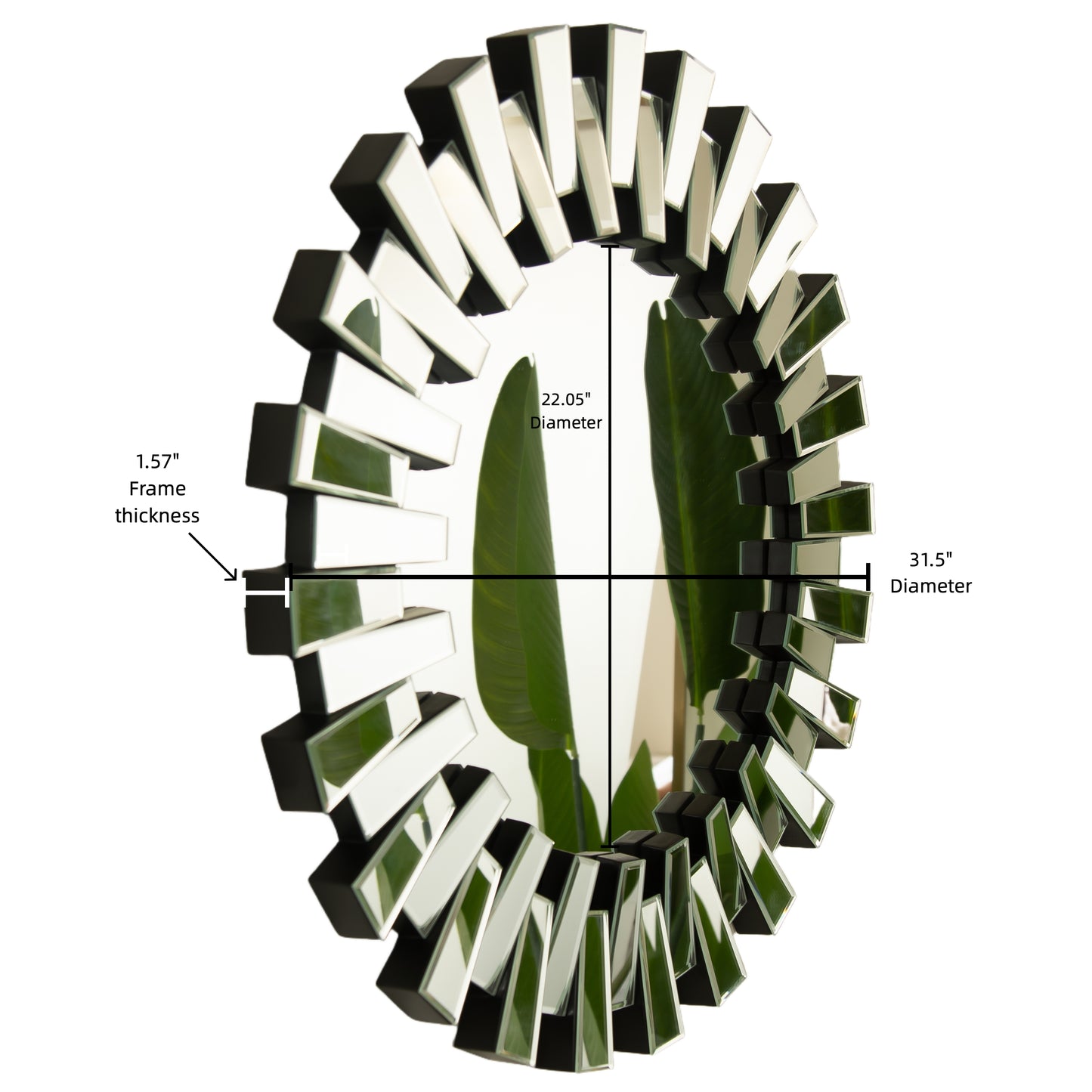 32'' Kaltis Mirror, Wall-mounted Modern Decorative Circle PU Mirror, Irregular Shape, Suitable for Bathroom, Bedroom, Living Room, Corridor