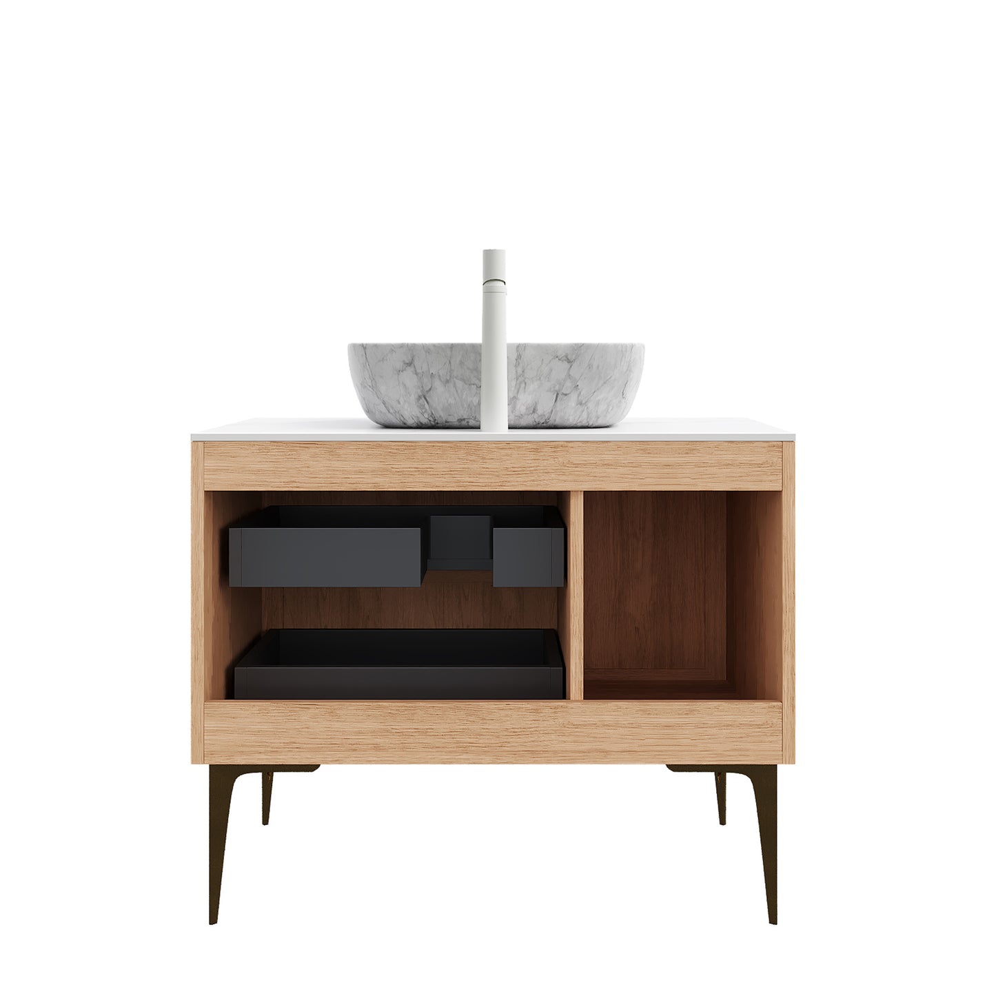 MUNIN Bathroom Vanity&Sinks, Oak Woodgrain