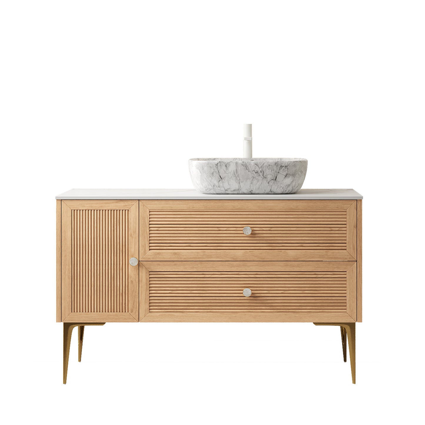 MUNIN Bathroom Vanity&Sinks, Oak Woodgrain