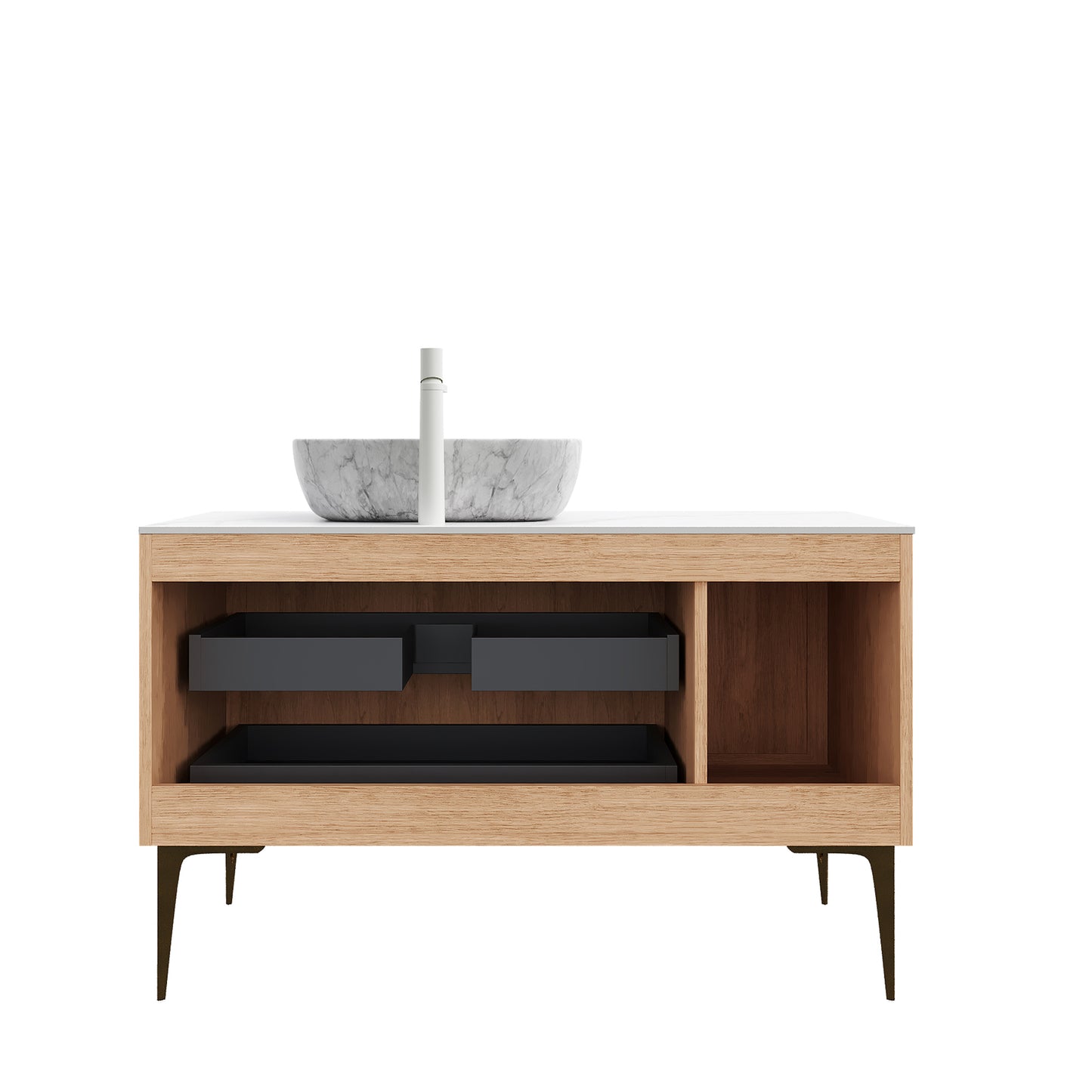 MUNIN Bathroom Vanity&Sinks, Oak Woodgrain