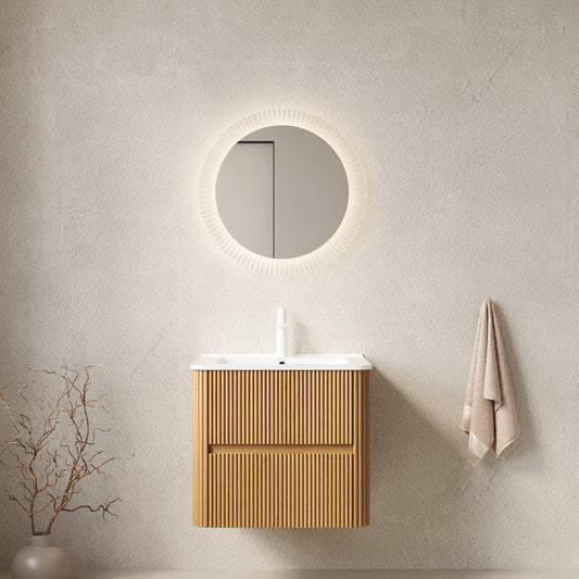 NOOR Bathroom Vanity with Sink, Natural Woodgrain Color