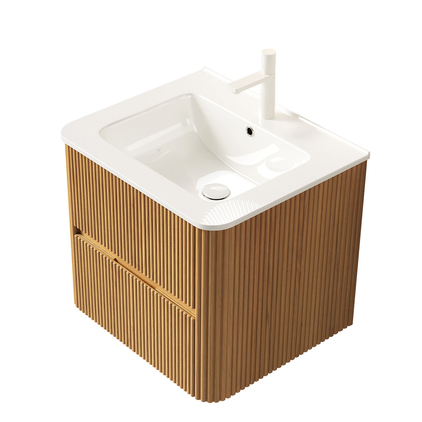 NOOR Bathroom Vanity with Sink, Natural Woodgrain Color