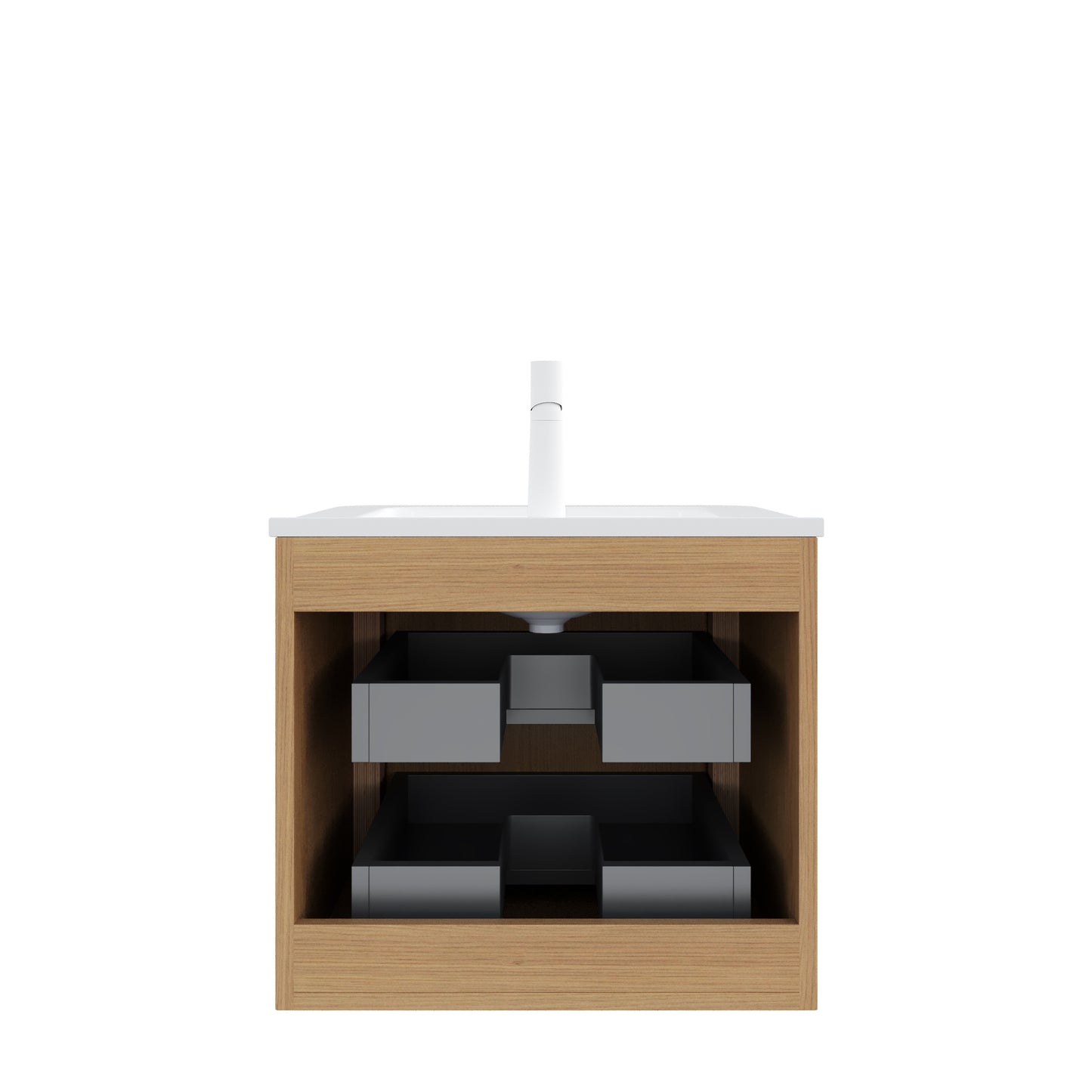 NOOR Bathroom Vanity with Sink, Natural Woodgrain Color
