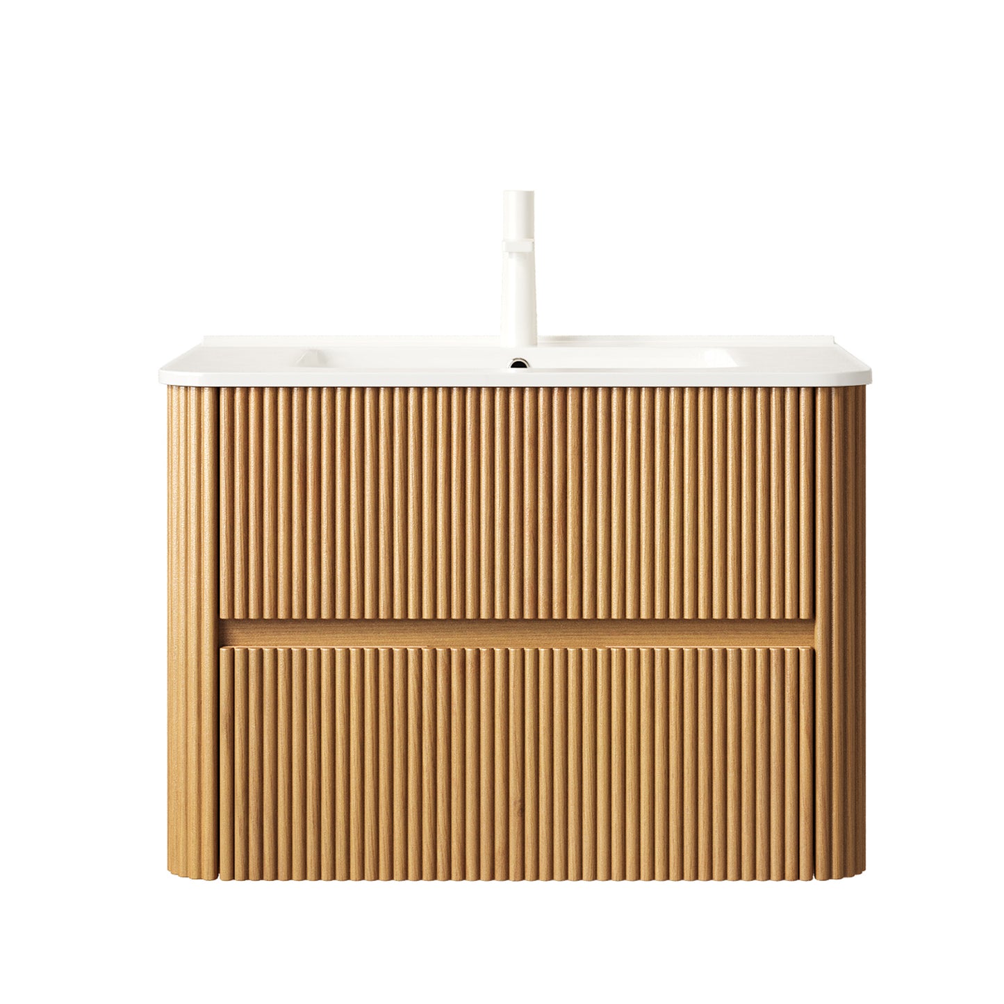NOOR Bathroom Vanity with Sink, Natural Woodgrain Color