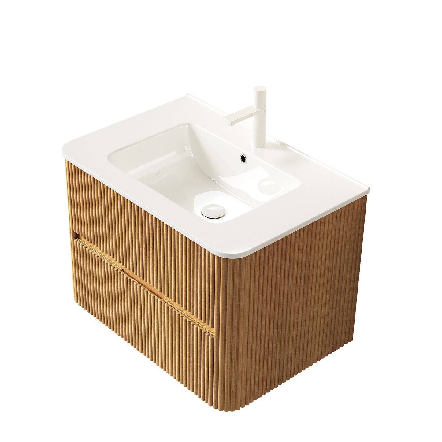 NOOR Bathroom Vanity with Sink, Natural Woodgrain Color