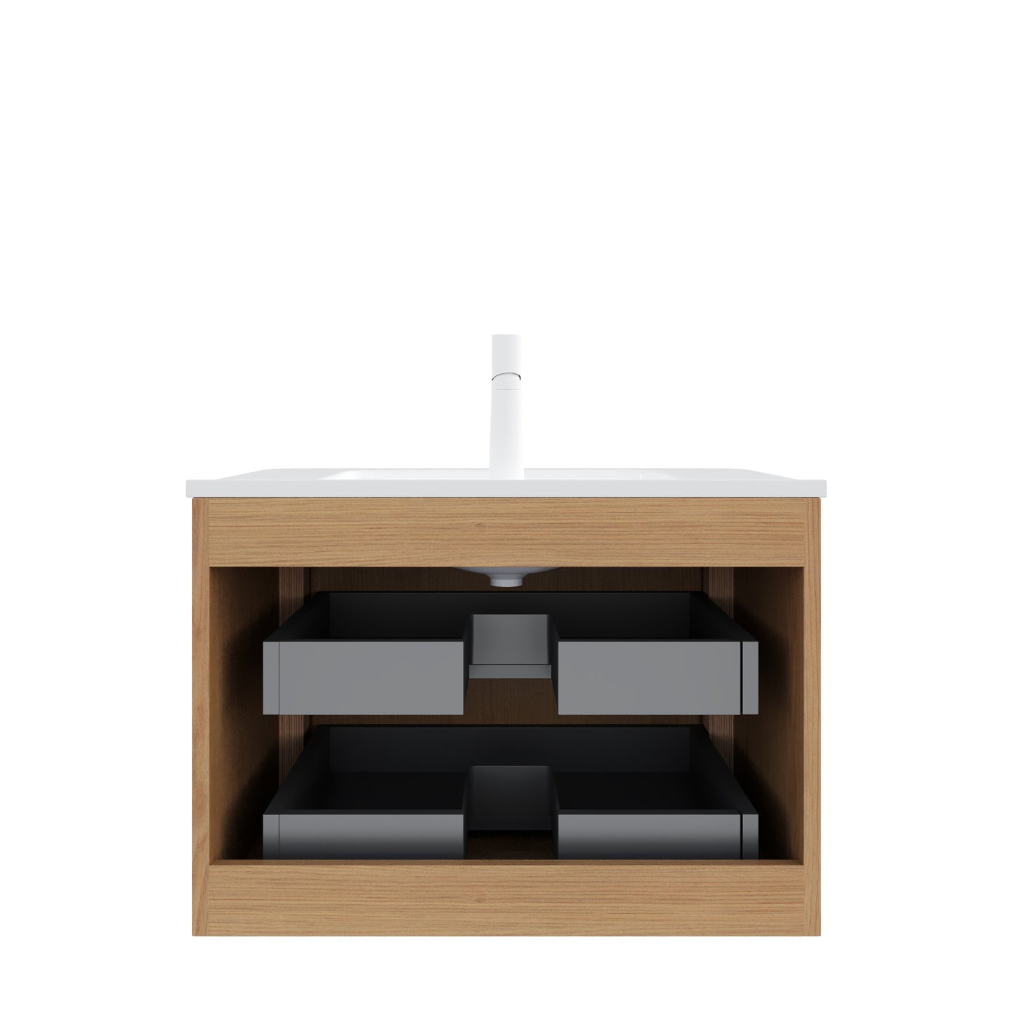 NOOR Bathroom Vanity with Sink, Natural Woodgrain Color
