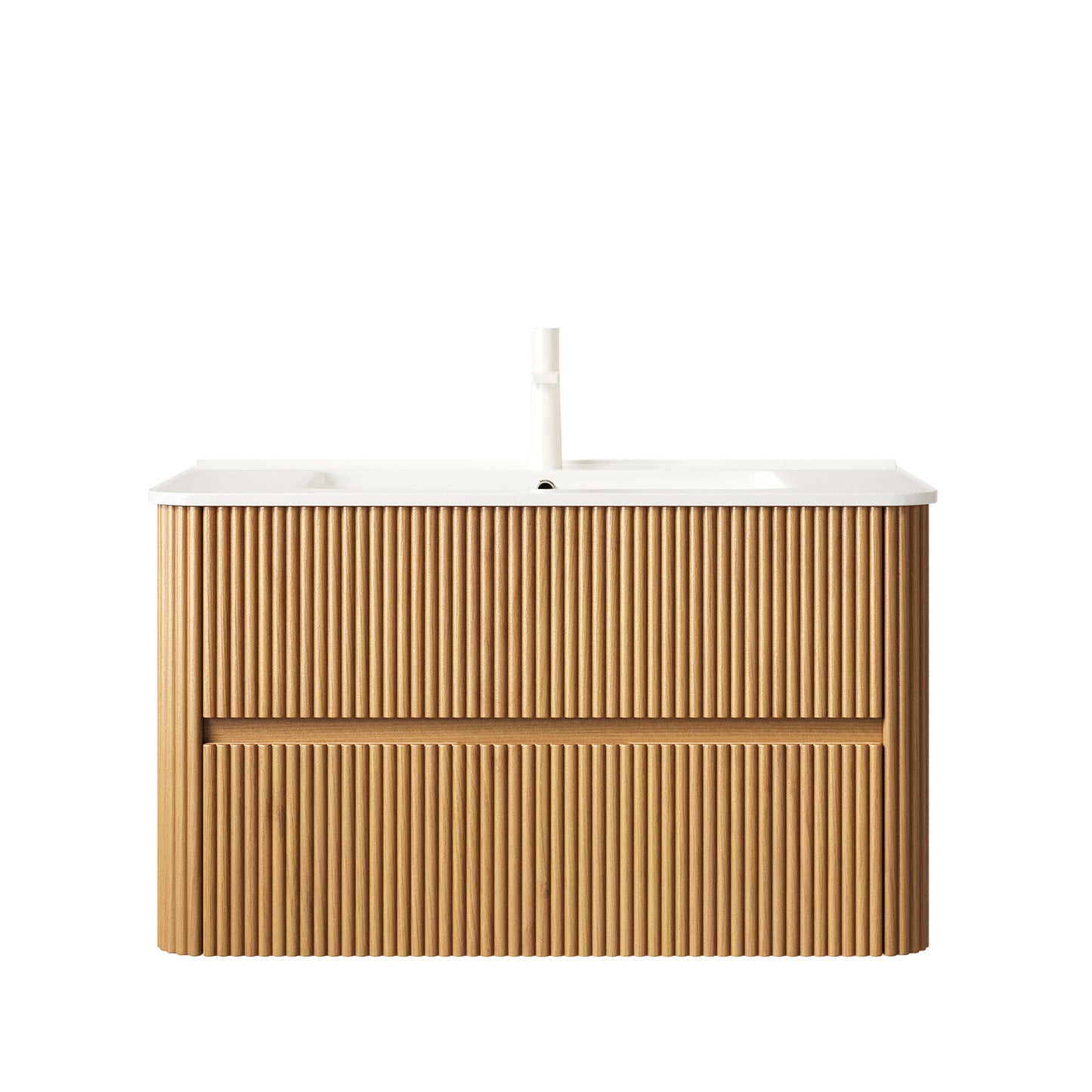 NOOR Bathroom Vanity with Sink, Natural Woodgrain Color
