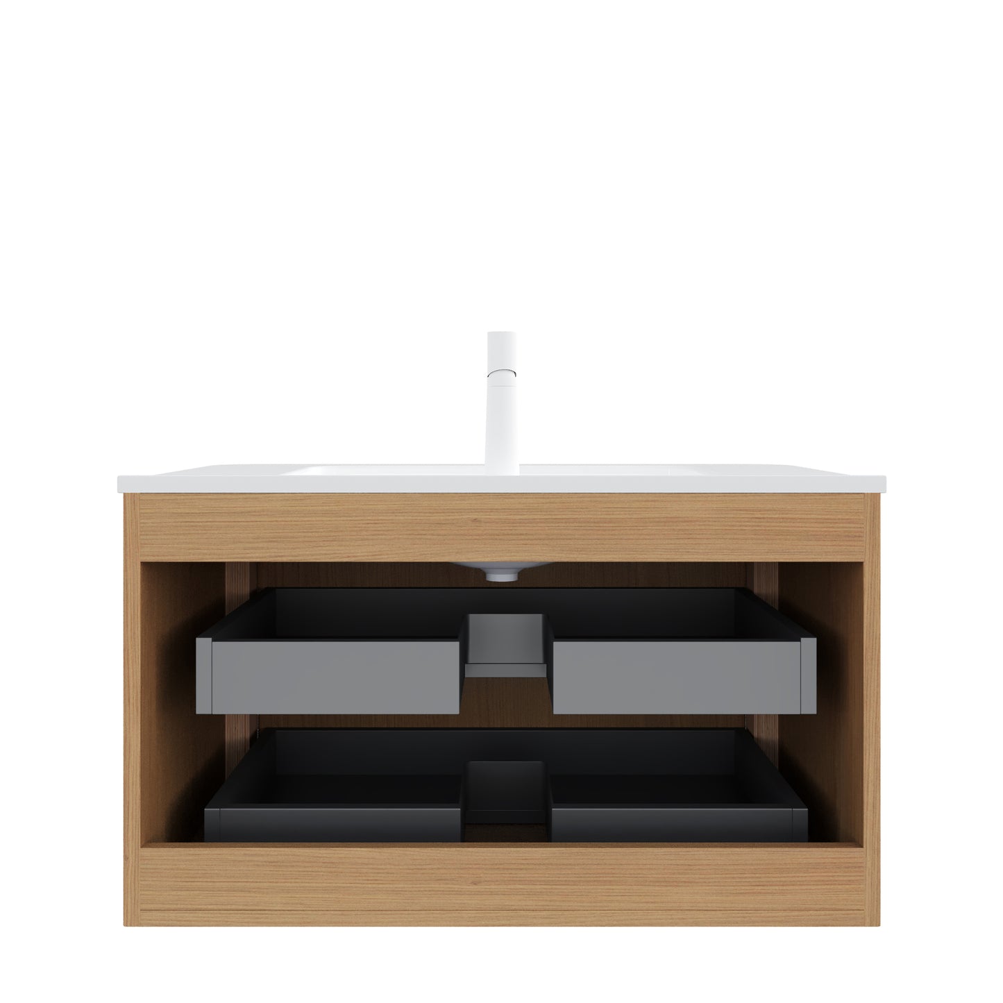 NOOR Bathroom Vanity with Sink, Natural Woodgrain Color