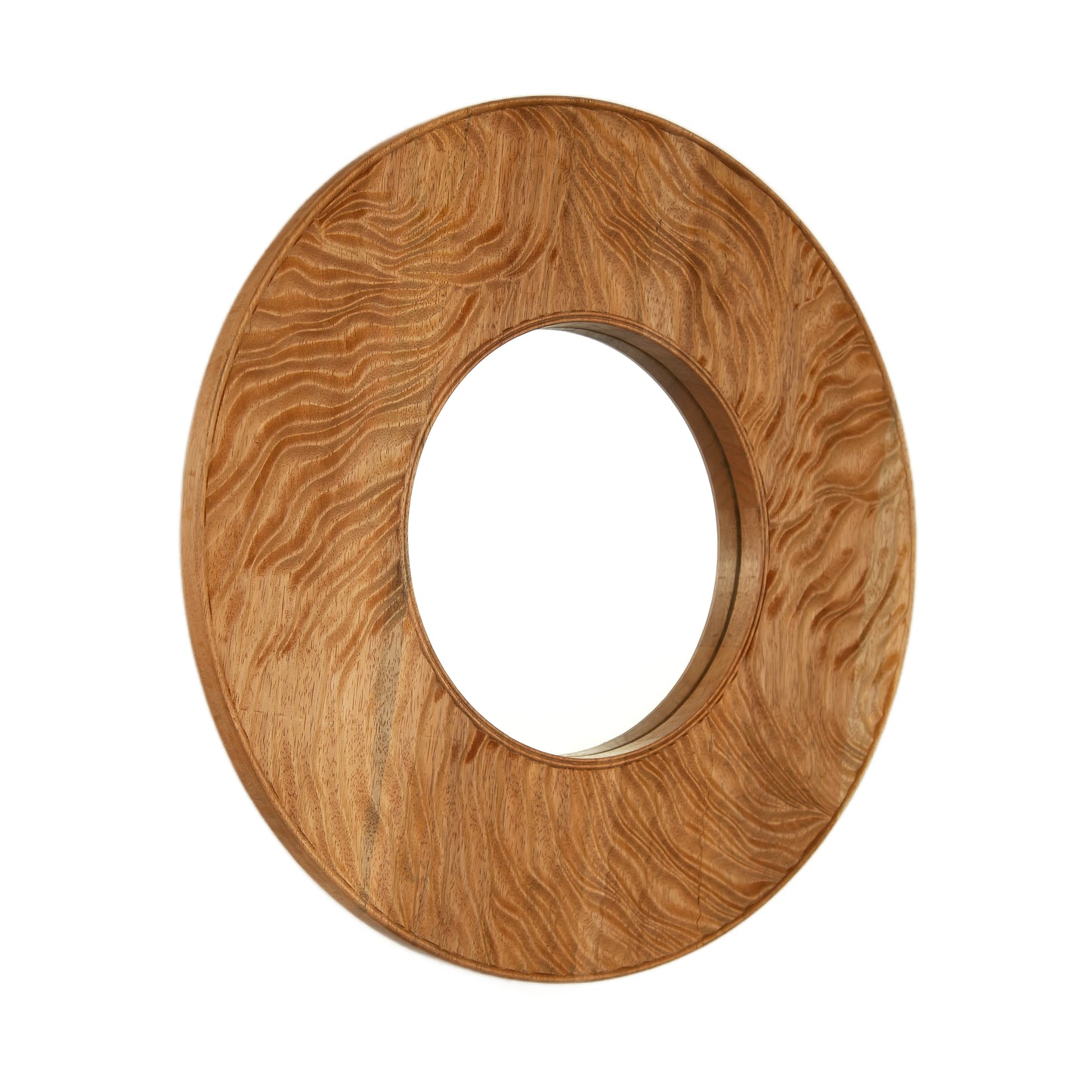 24'' Ring Mirror, Wall-mounted Vintage Circle Solid Rosewood Decorative Mirror, Round Mirror, Suitable for Bathroom, Bedroom, Living Room