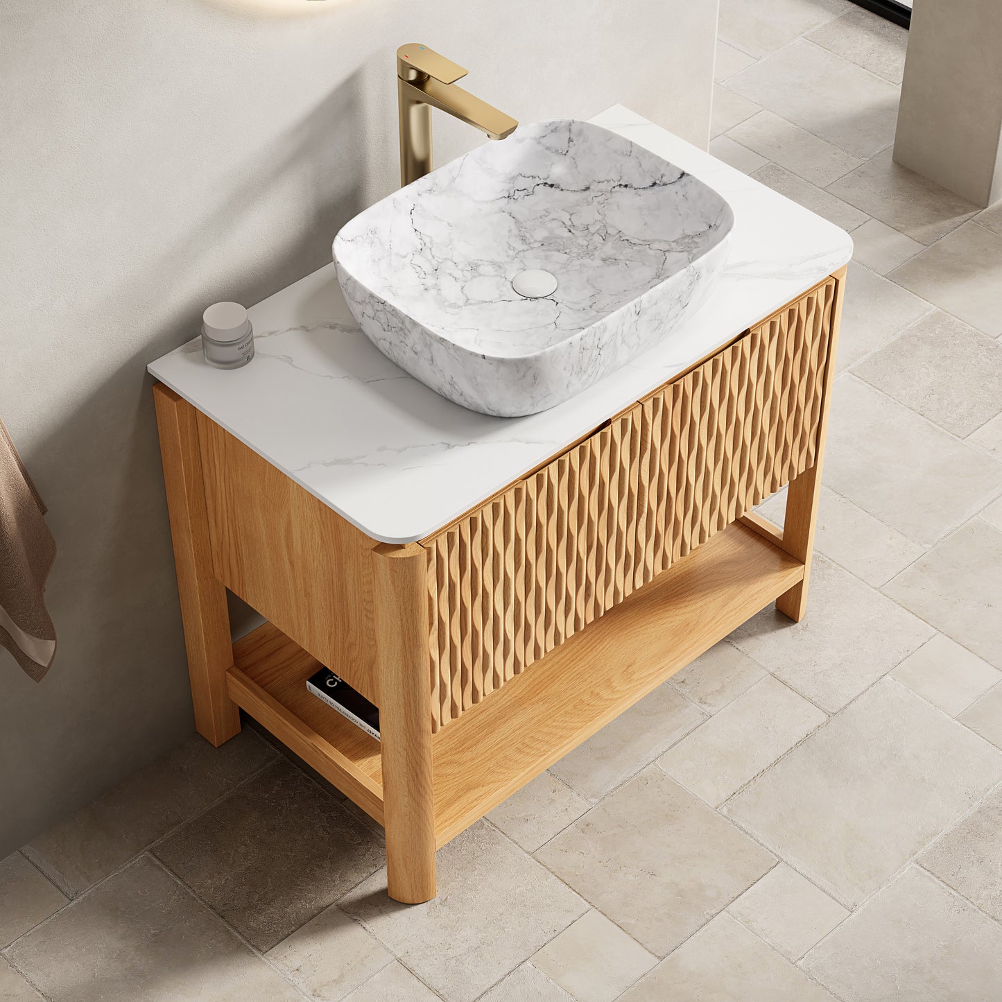 SHARMA Bathroom Vanity&Sinks, Woodgrain Color
