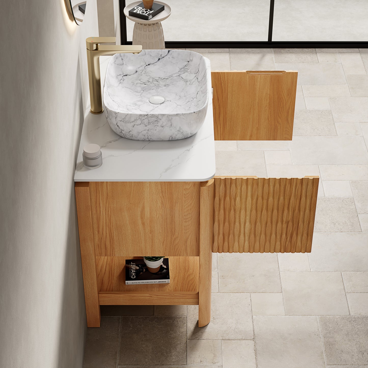 SHARMA Bathroom Vanity&Sinks, Woodgrain Color