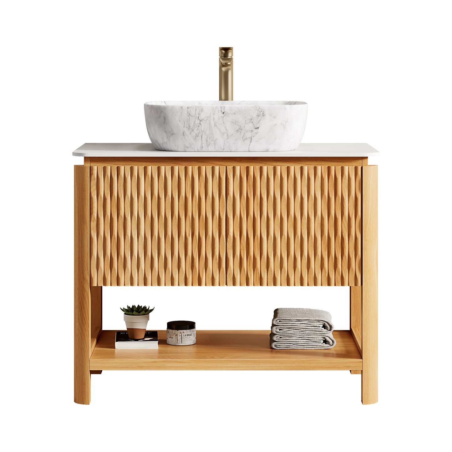 SHARMA Bathroom Vanity&Sinks, Woodgrain Color