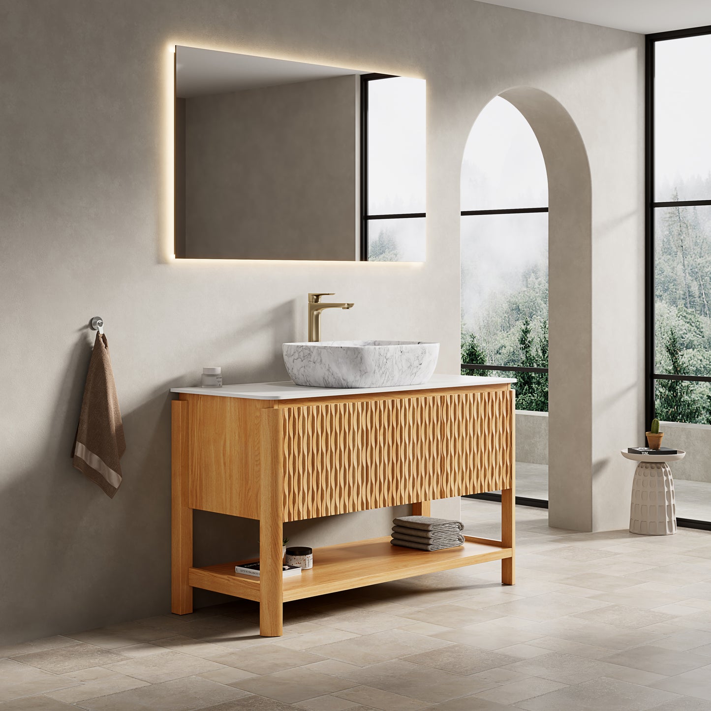 SHARMA Bathroom Vanity&Sinks, Woodgrain Color