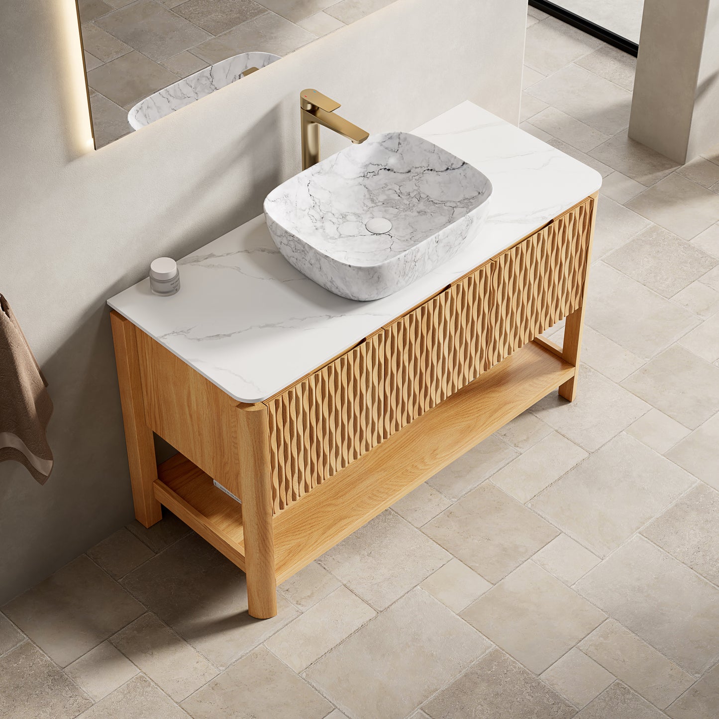 SHARMA Bathroom Vanity&Sinks, Woodgrain Color