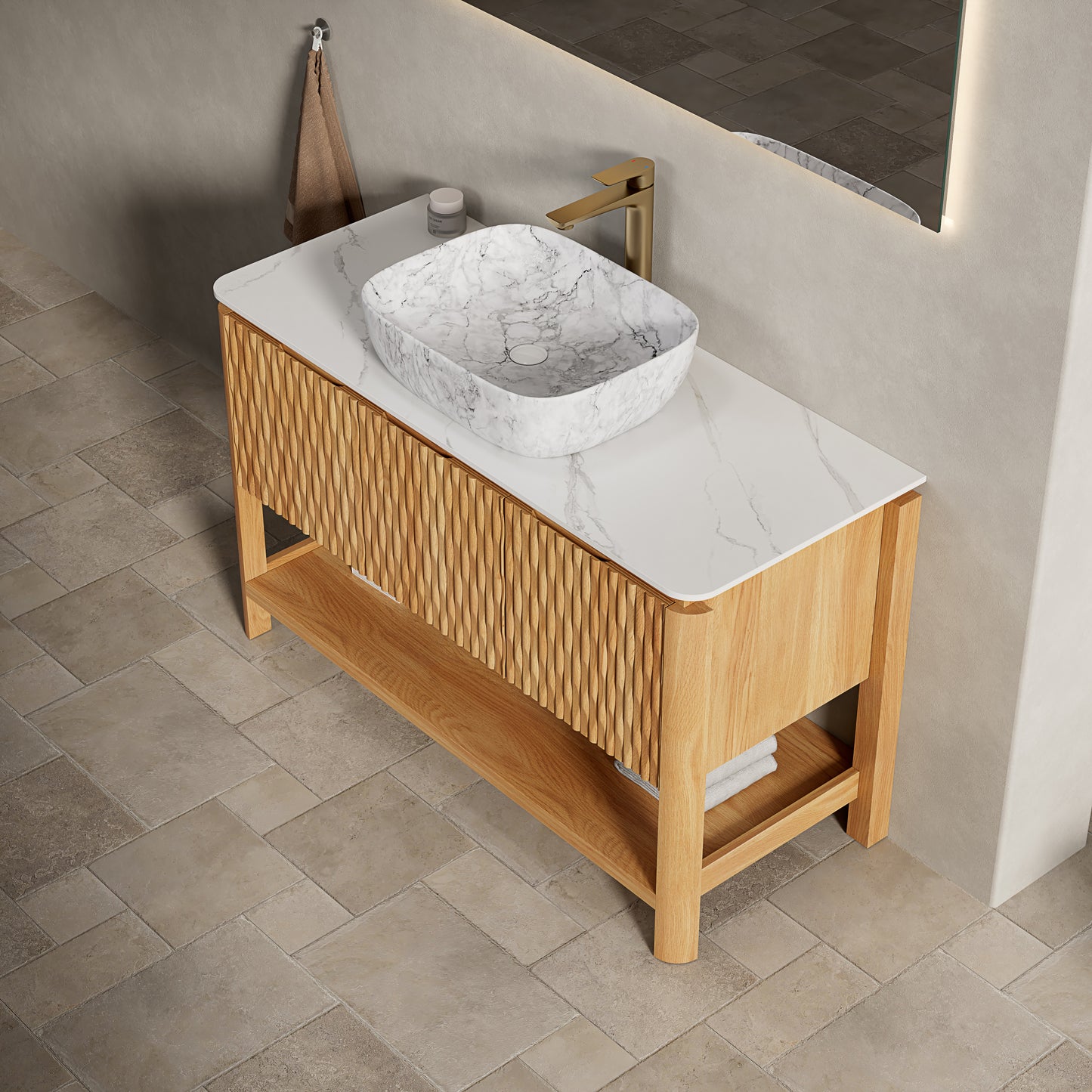 SHARMA Bathroom Vanity&Sinks, Woodgrain Color