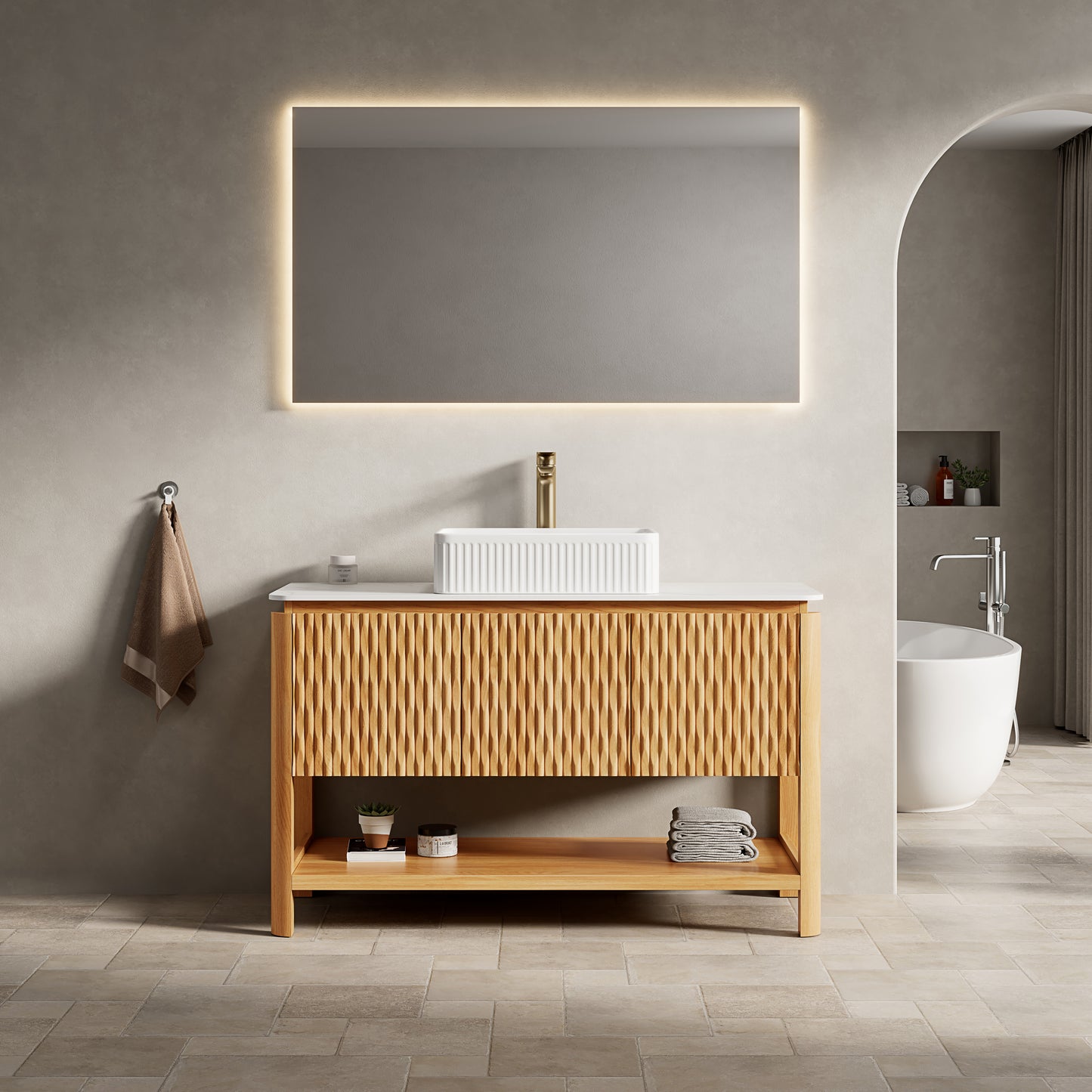 SHARMA Bathroom Vanity&Sinks, Woodgrain Color
