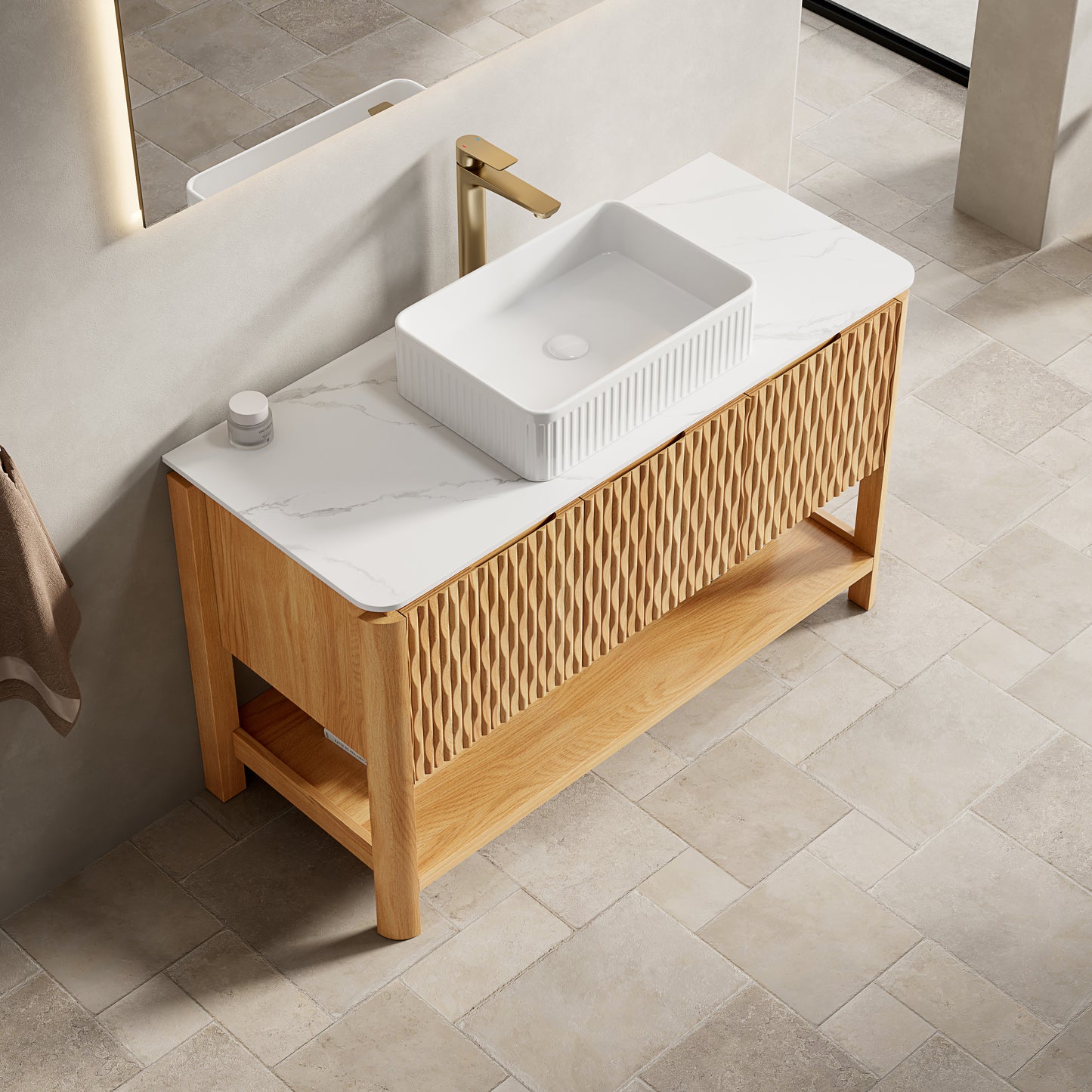 SHARMA Bathroom Vanity&Sinks, Woodgrain Color