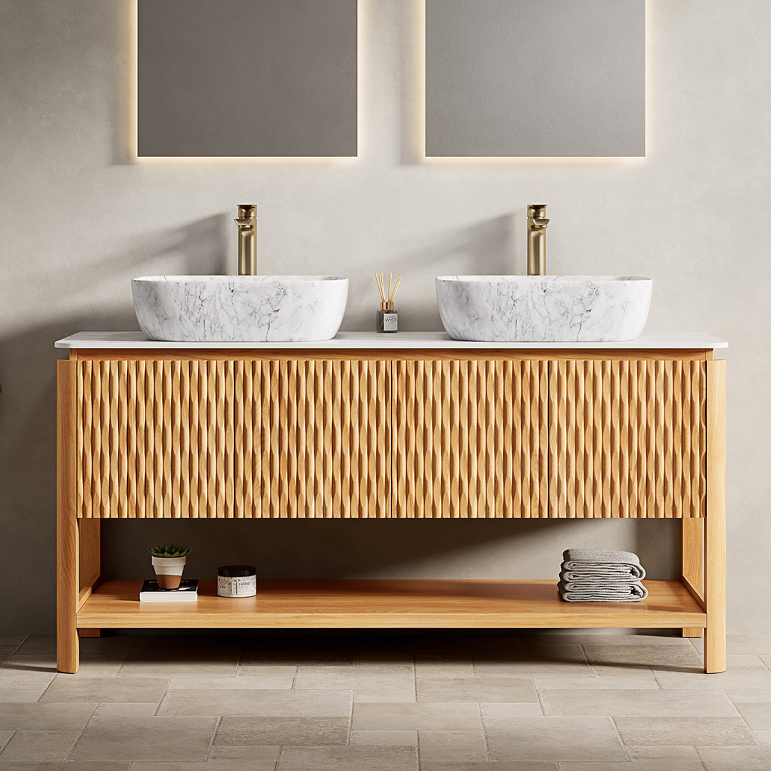 SHARMA Bathroom Vanity&Sinks, Woodgrain Color