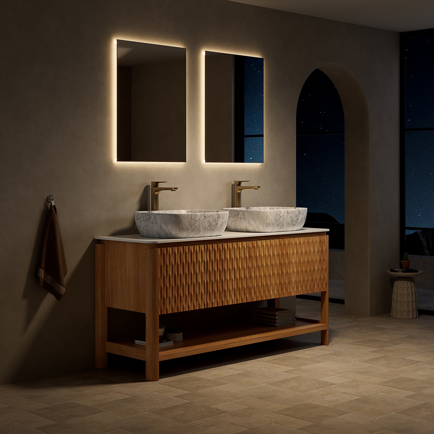 SHARMA Bathroom Vanity&Sinks, Woodgrain Color