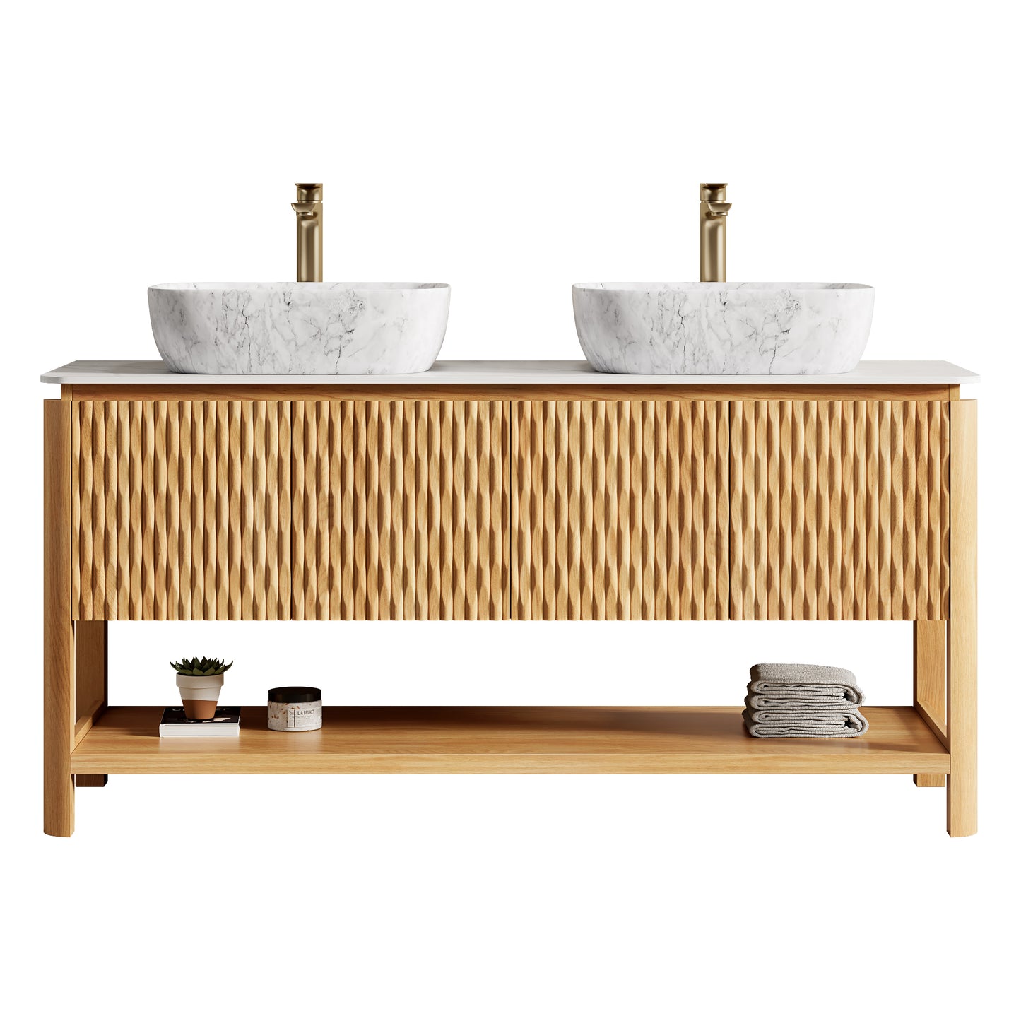 SHARMA Bathroom Vanity&Sinks, Woodgrain Color