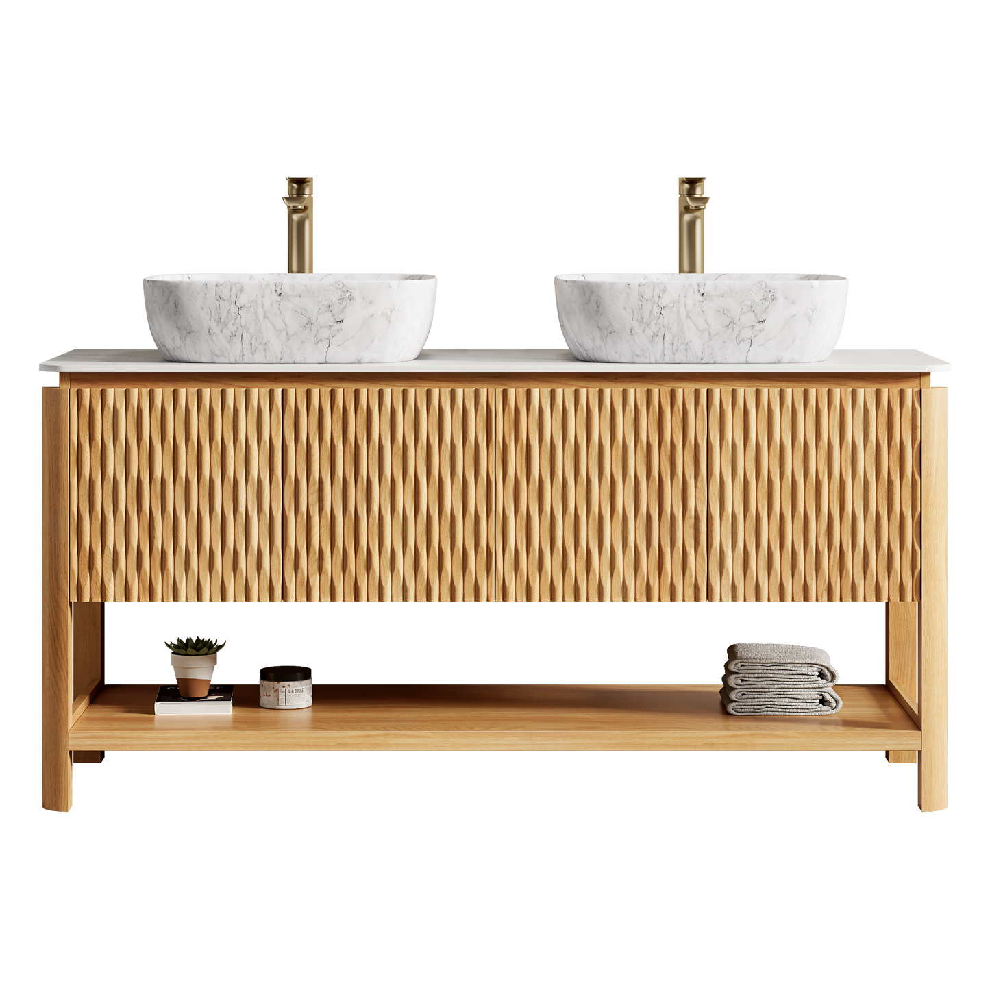 SHARMA Bathroom Vanity&Sinks, Woodgrain Color