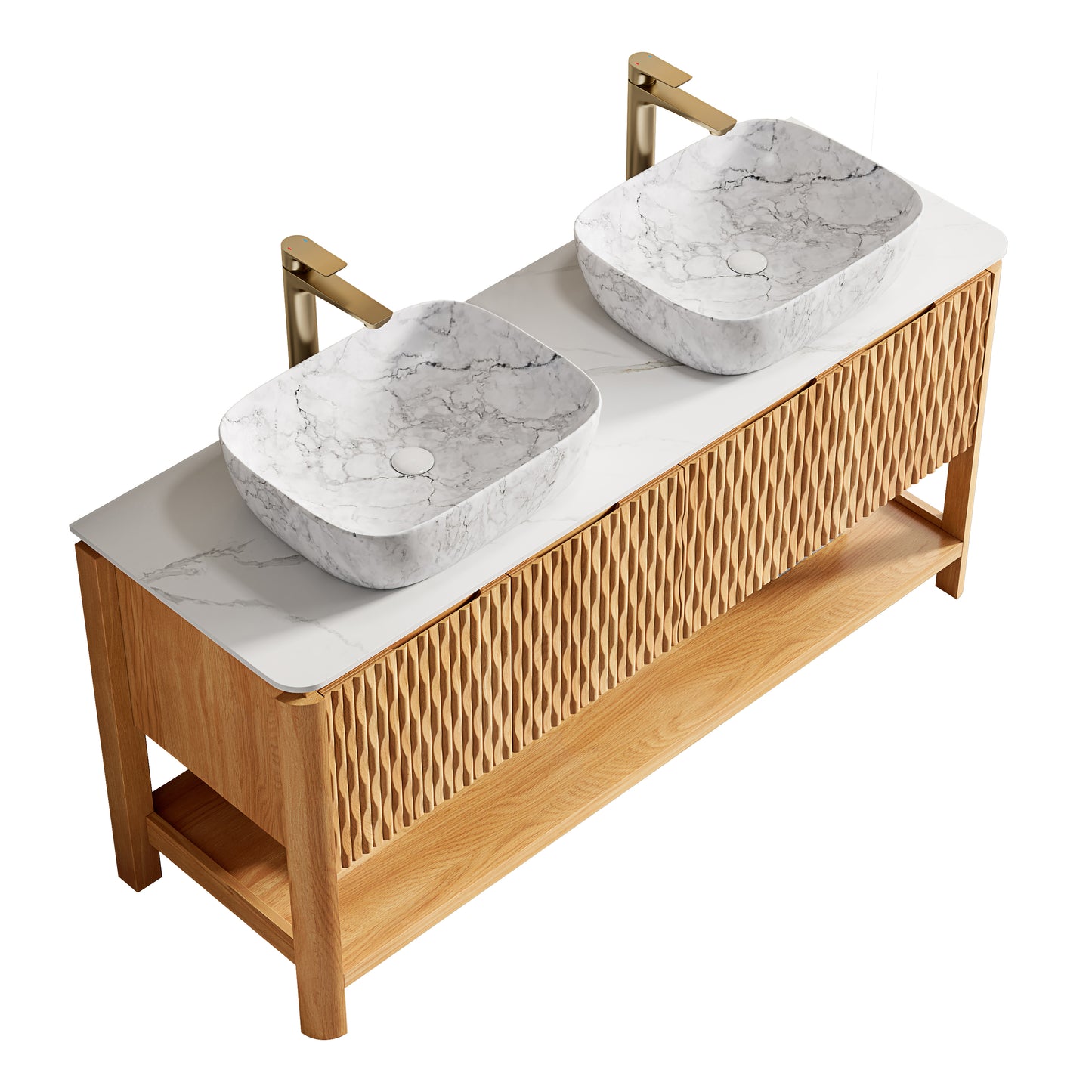 SHARMA Bathroom Vanity&Sinks, Woodgrain Color