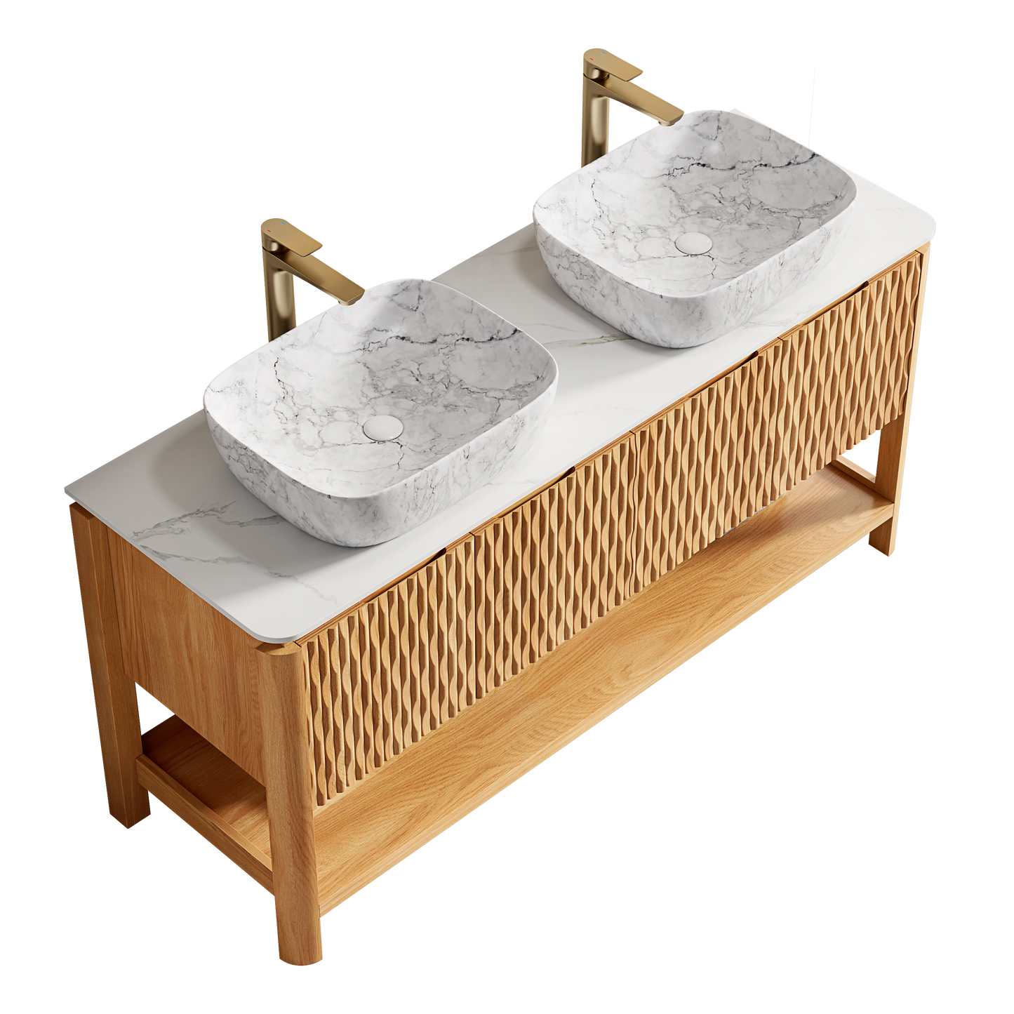 SHARMA Bathroom Vanity&Sinks, Woodgrain Color