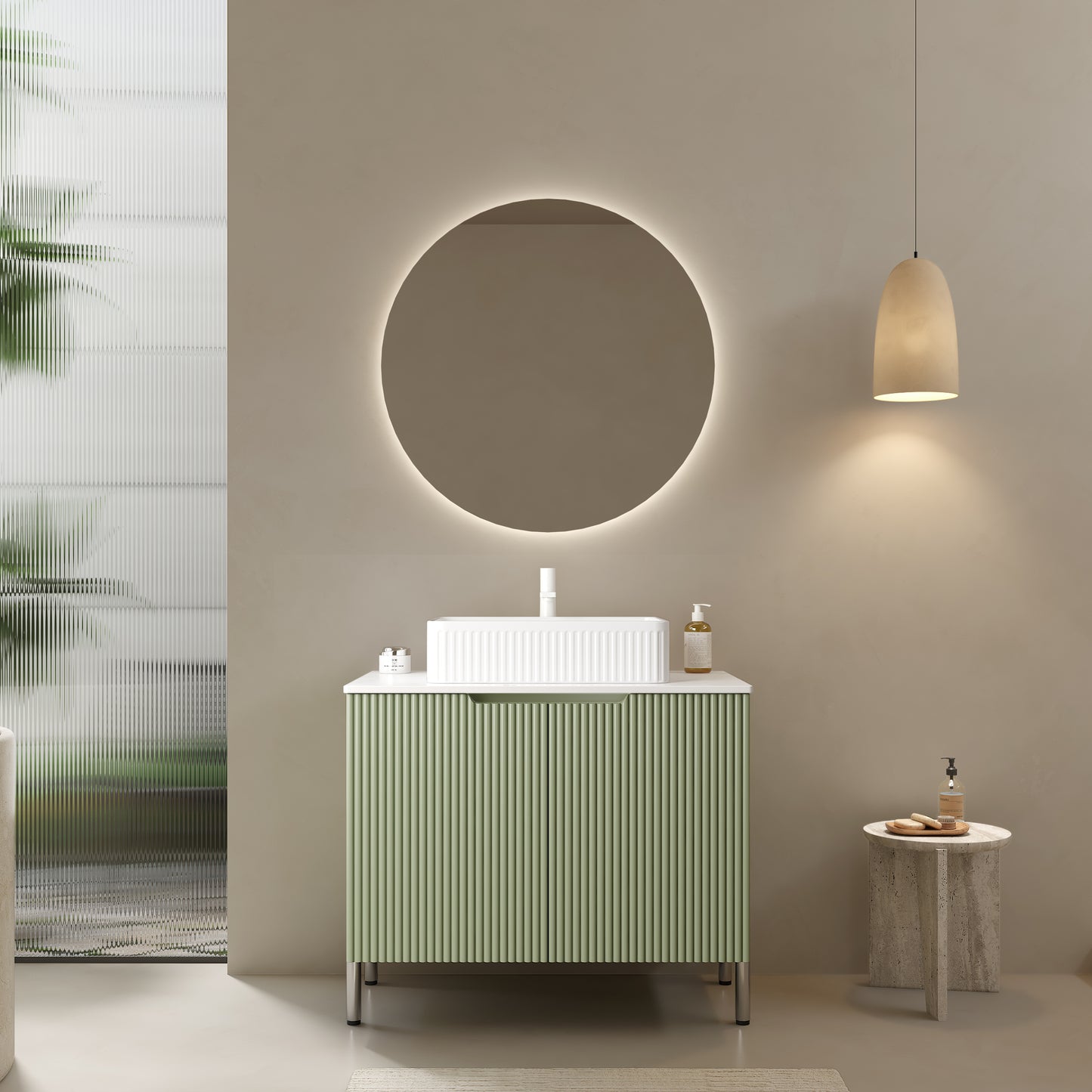 TURIO Bathroom Vanity with Sink, Green Color
