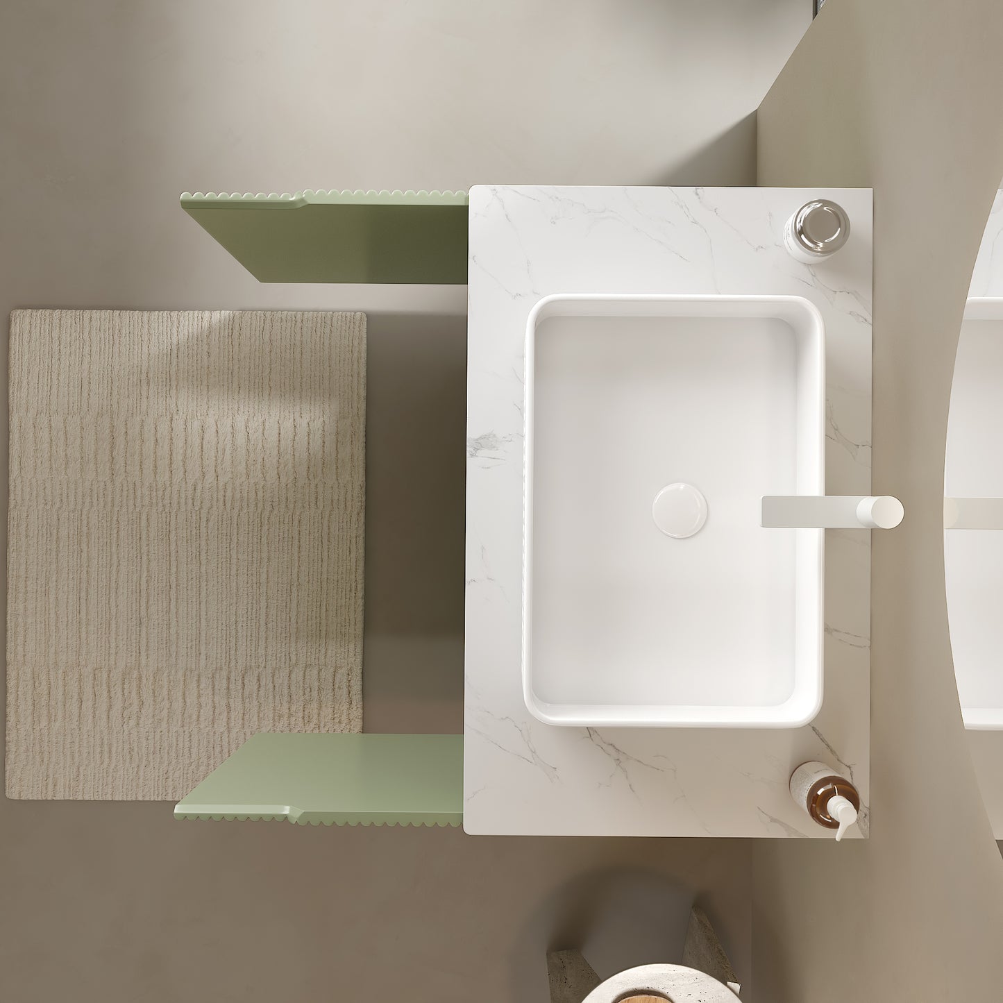 TURIO Bathroom Vanity with Sink, Green Color