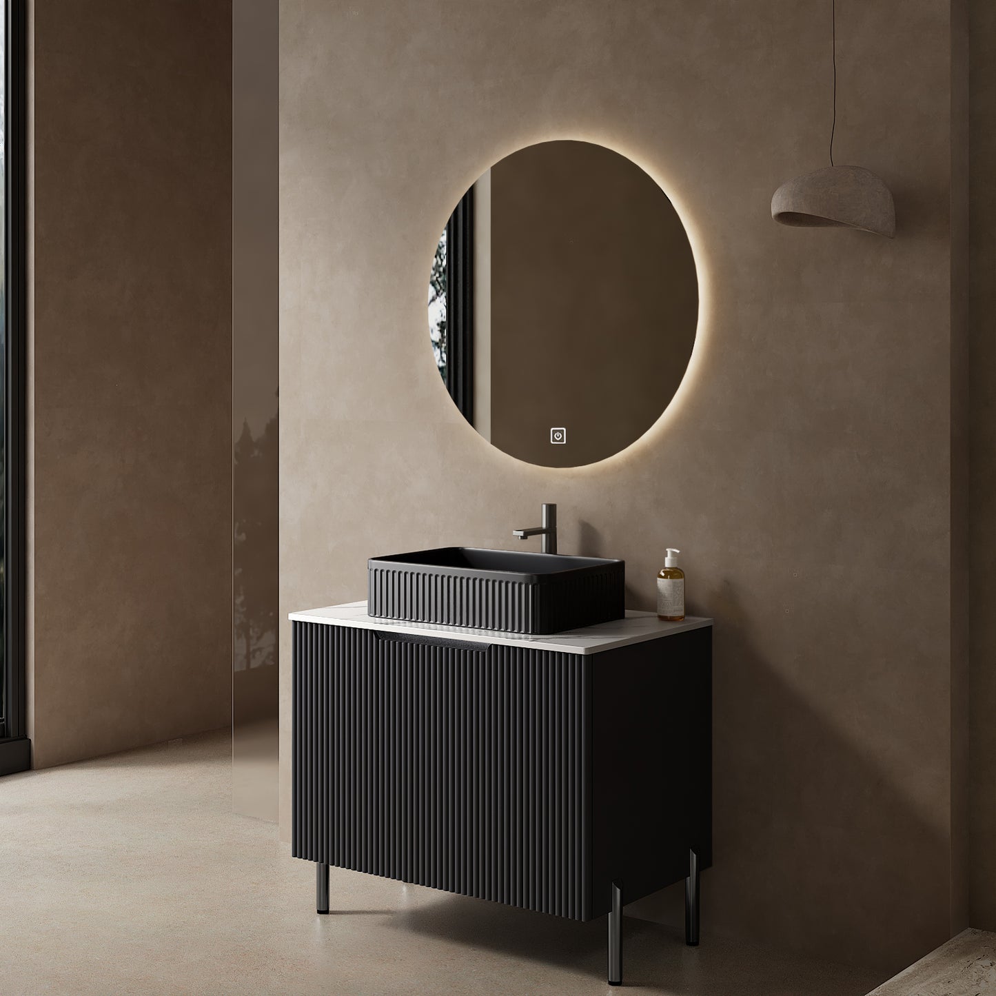 TURIO Bathroom Vanity with Sink, Black Color