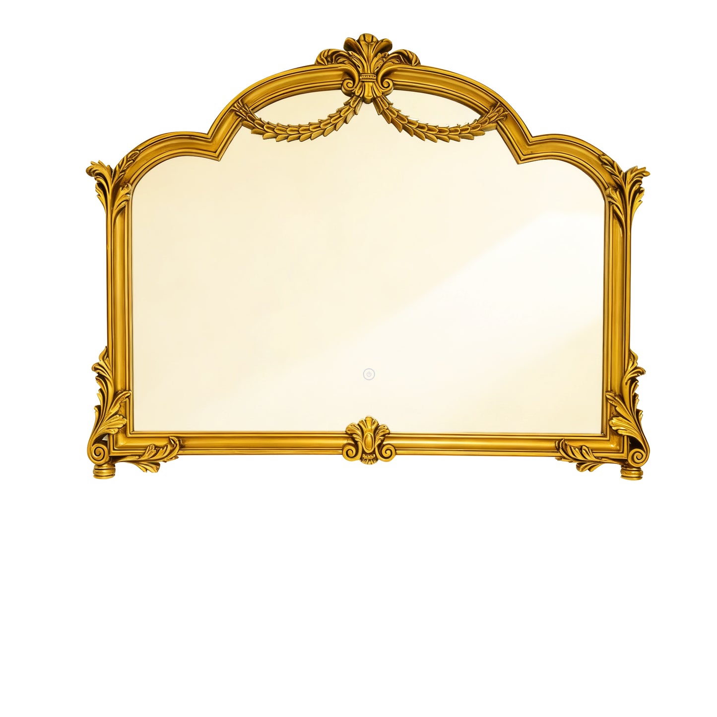 35'' VITI Mirror, Baroque Revival Style PU Mirror with An Ornate Golden Frame, Suitable for Bathroom, Bedroom, Living Room, Corridor, Entryway, etc.