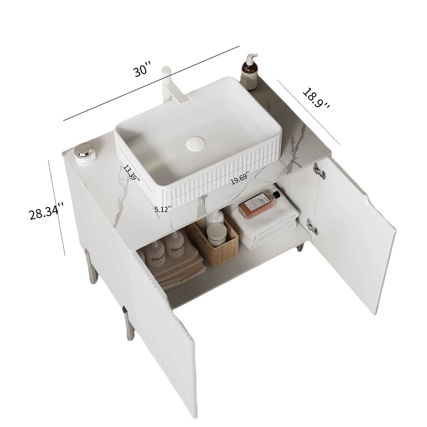 TURIO Bathroom Vanity with Sink White